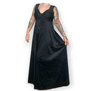Vintage 60s Cattani of CA Nylon Lace Full Length Negligee Medium